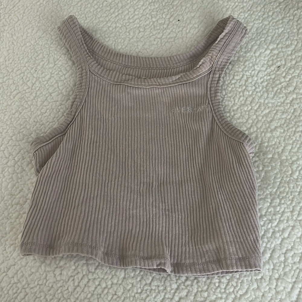 Girls Cropped Tank Tan